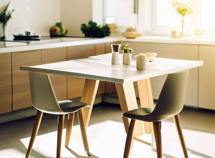 Mały stół do kuchni z krzesłami